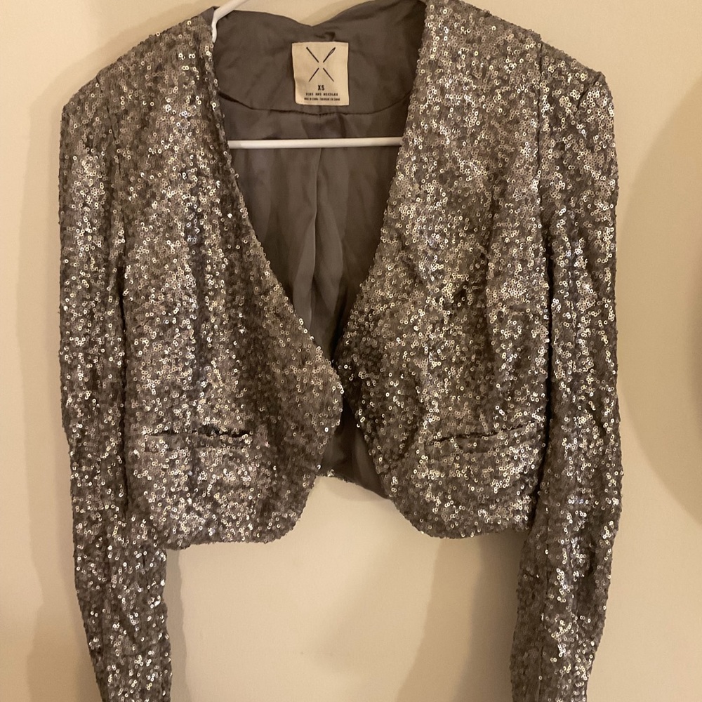 Pins and needles sequin blazer